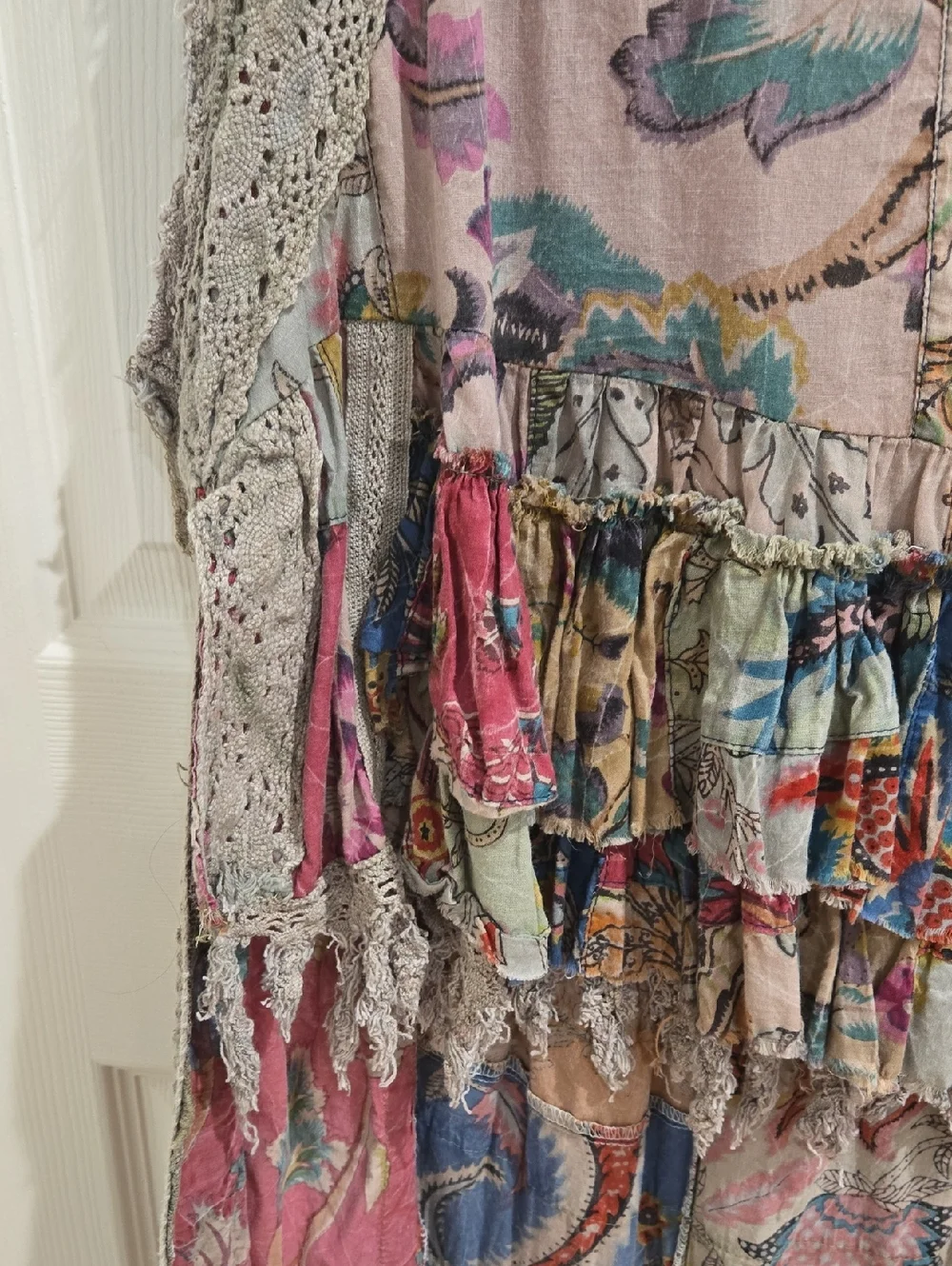 Jaded Gypsy Ruffle Up Top Boho Patchwork - Picture 10 of 16
